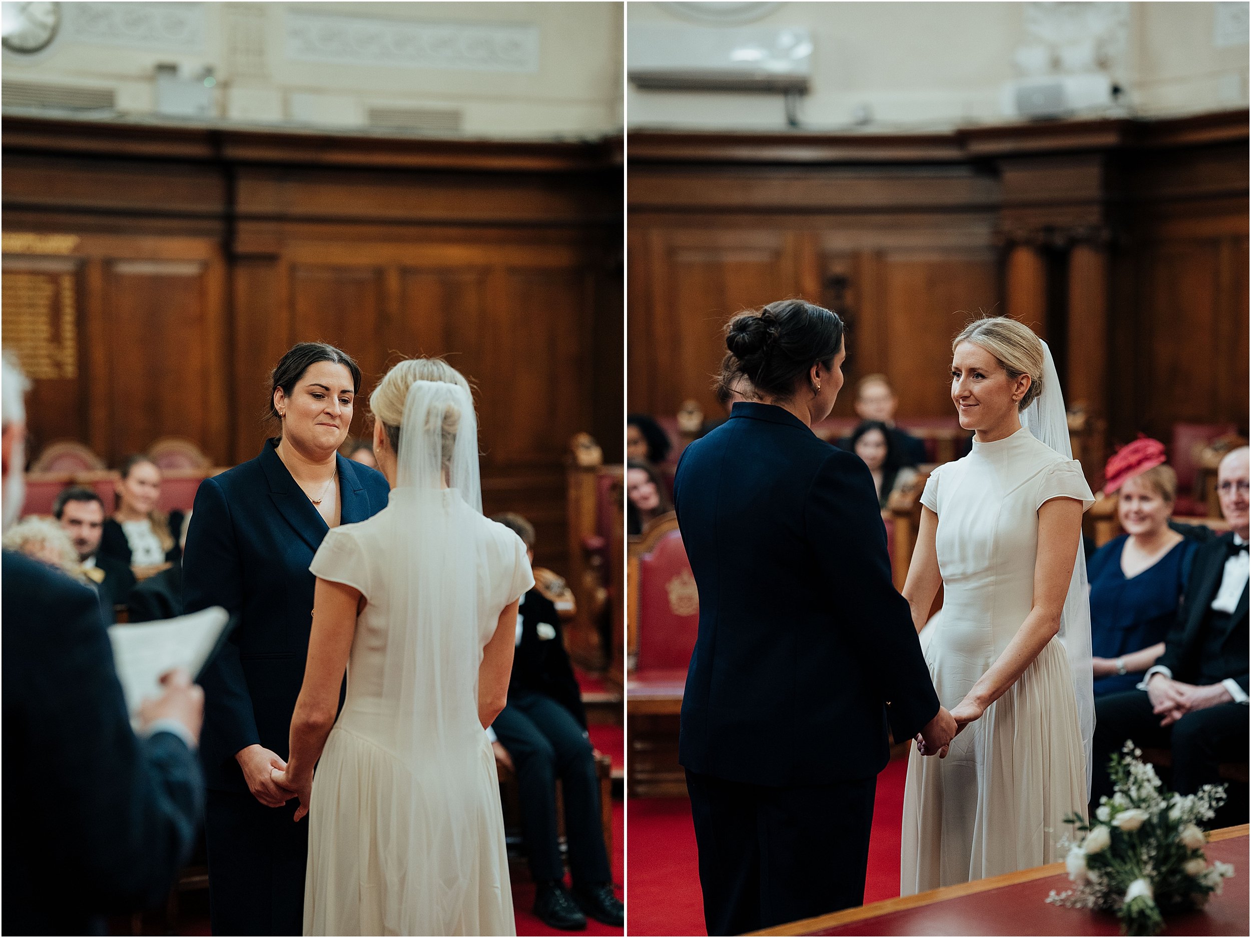 Two brides exchanging vows