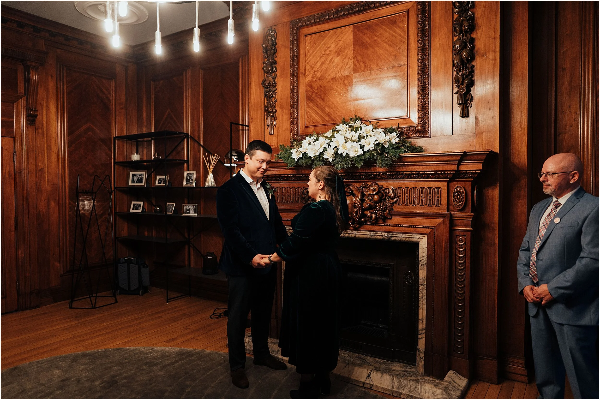 Bride and groom exchanging vows