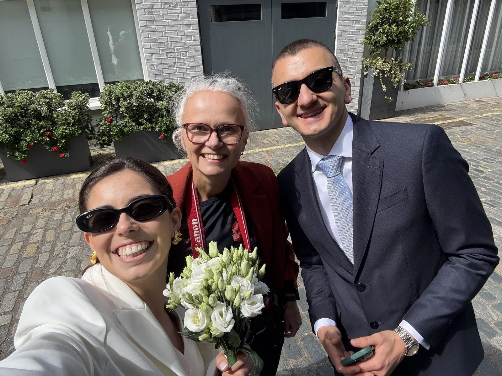 Diana with wedding client selfie