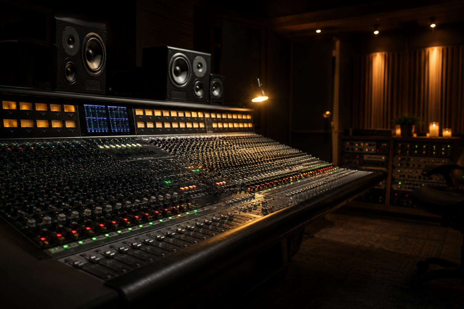 Professional recording studio mixing console