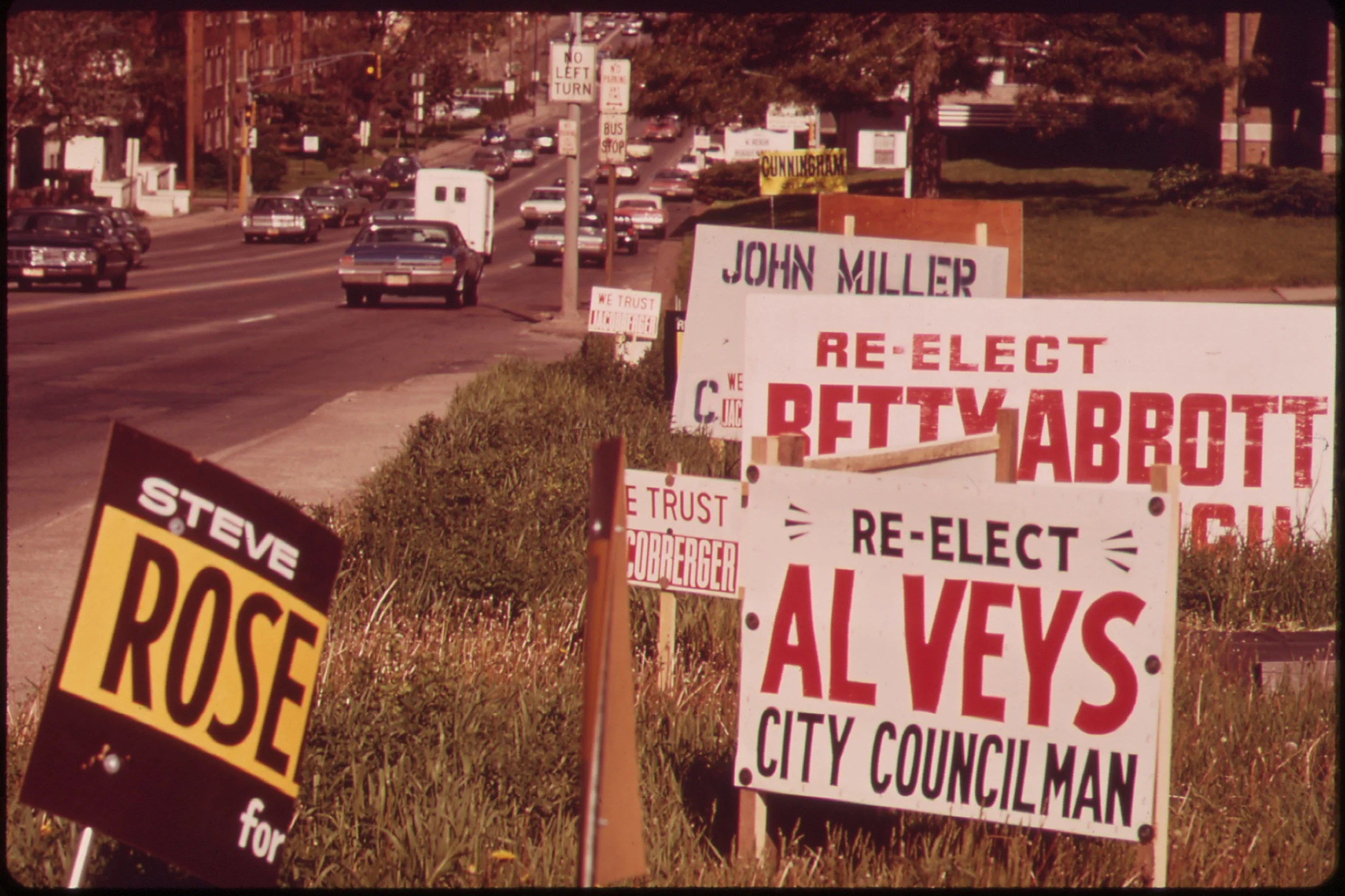 Political signs typically have no content and are a brainwashing technique.