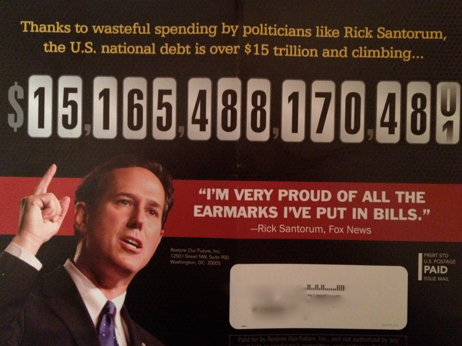  Someone spends a lot of money on junk mail