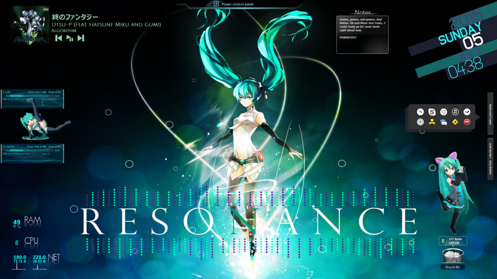 First Anime Rainmeter Skin What do you think   rRainmeter