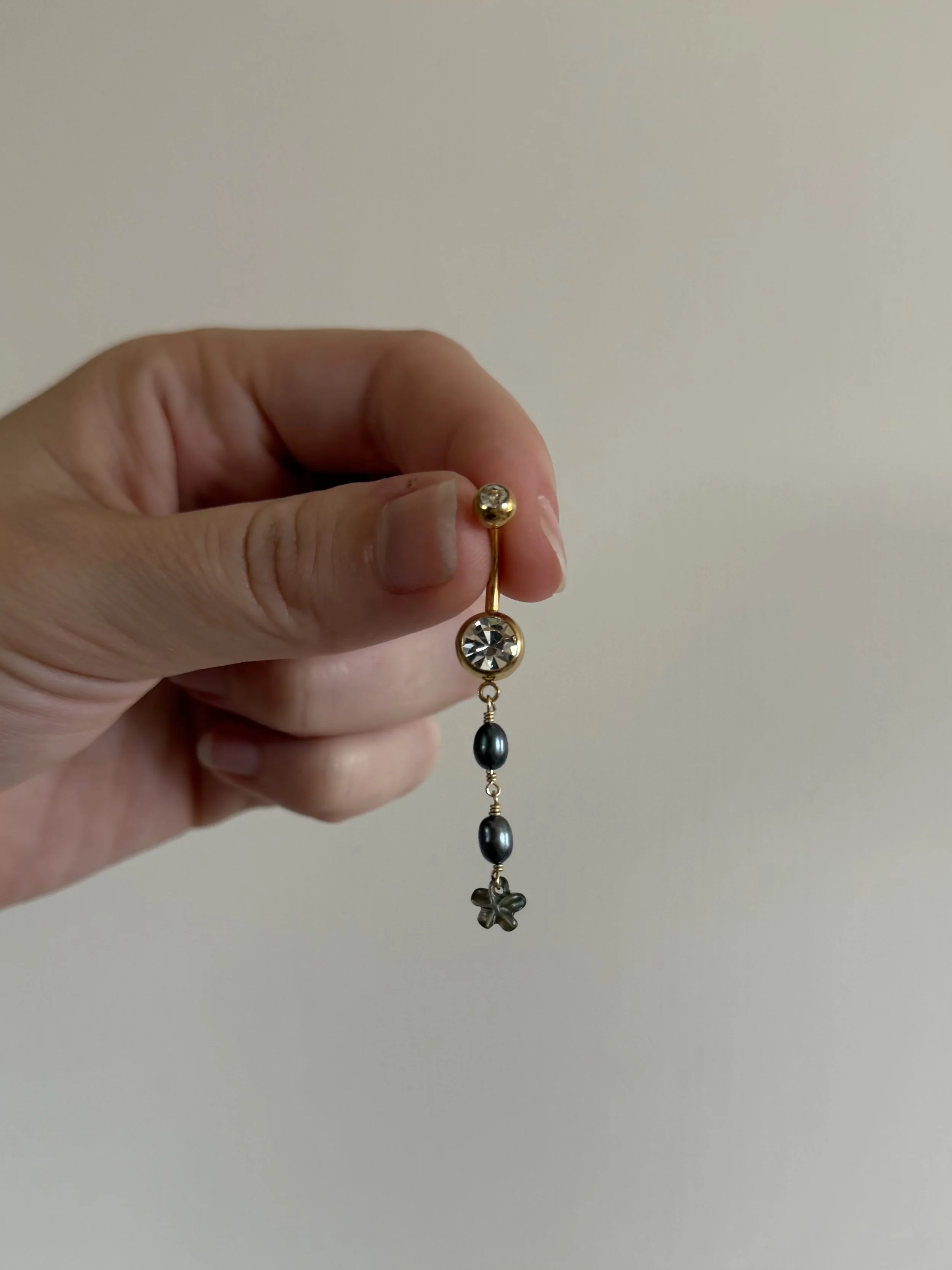 Double Mini Pearl & Plumeria Piko Ring