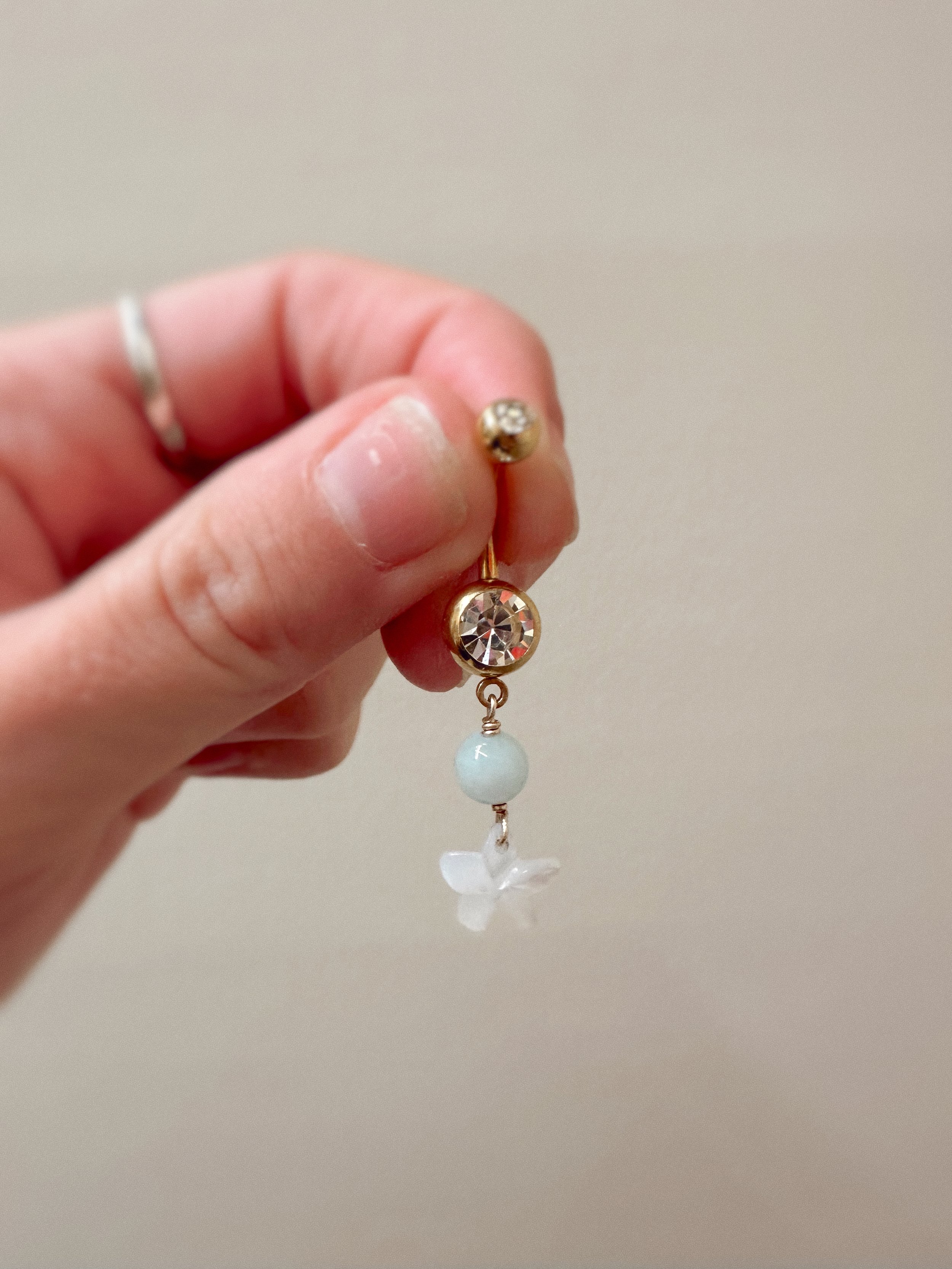 Jade & Plumeria Piko Ring