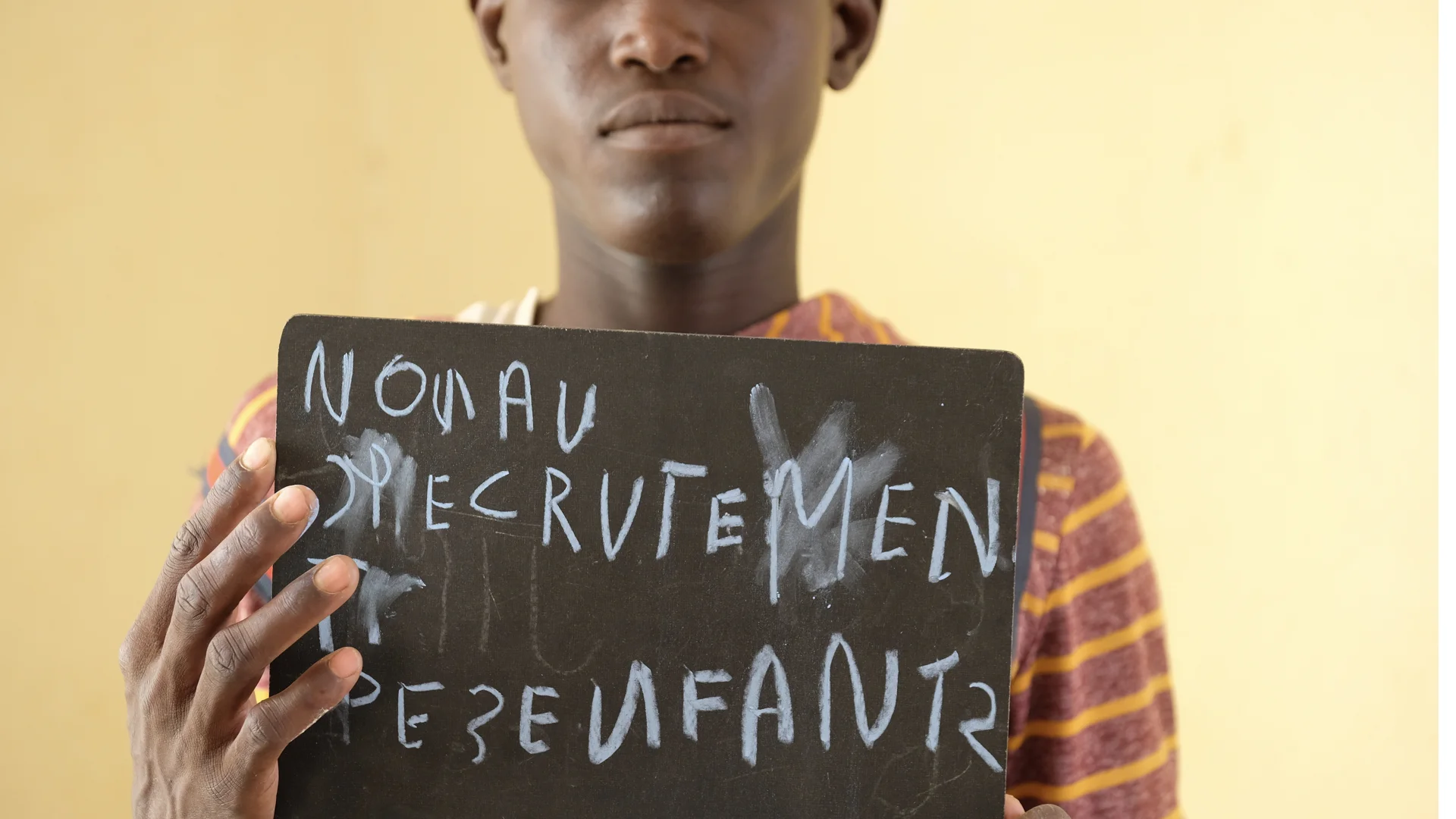 “No more recruiting children,” says Abdoulaye. He’s experienced it first hand. He witnessed violence when he saw his family killed in front of him. He got caught up in a militia and was put to work cleaning vehicles after combat. He escaped from the…