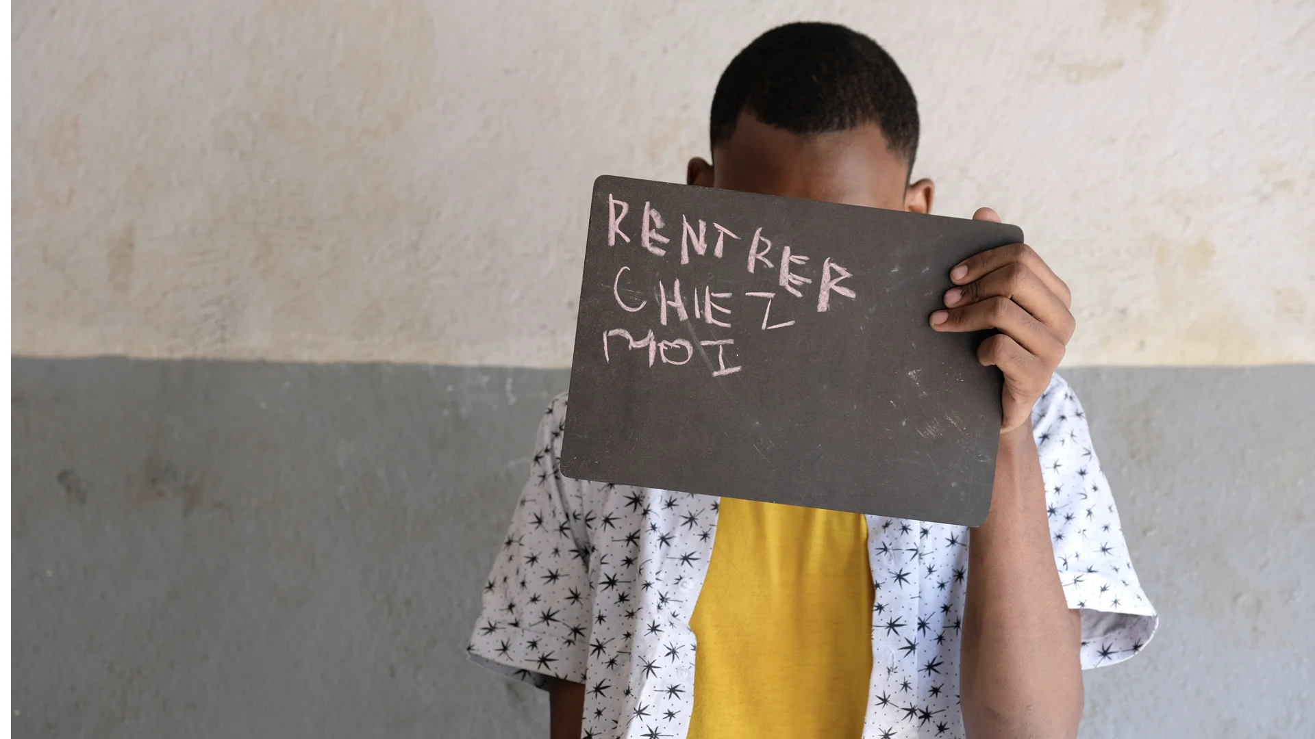Aboubacar a shepherd from Niger. He was caught in an attack near the border and badly injured by an air strike. He’s now in recovery and safe at a UNICEF-supported center in Bamako. His one wish is to go back home.