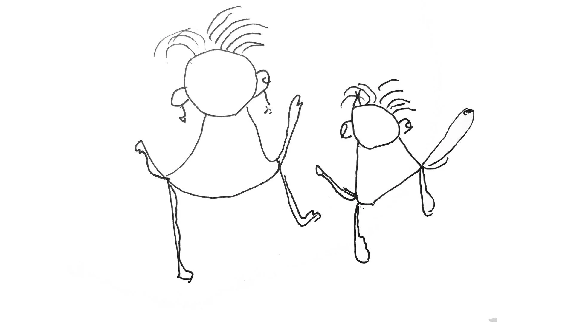 Drawing by Ebunoluwa showing her and her baby. Ebunoluwa is only 16 years old and she has a 2 year old baby. A man from the logging promised to marry her but abandoned her when she became pregnant. She dropped out of school and she tells people the …