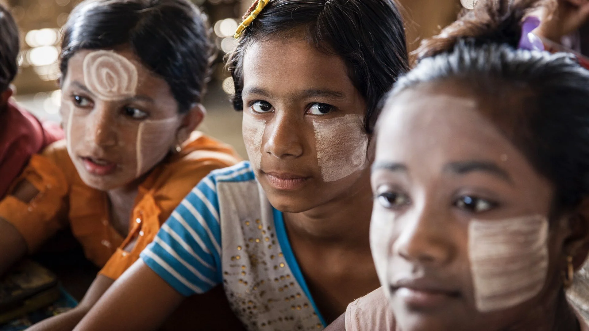 Myanmar: Students sit in a classroom at a school at the Sin Tet Maw camp for internally displaced persons in Rakhine State, Myanmar, ©UNICEF