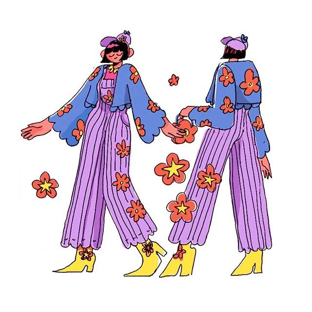 Daydream outfit 1 🌼✨☁️
.
.
.
.
#design #illustration #sketchbook #fashion #ootd #animation #flowerpower #60s #girl #lazyoaf #color