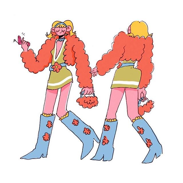 Daydream outfit 2: 🌼🧶
.
.
.
#design #illustration #sketchbook #60s #girl #flowerpower #ootd #fashion #characterdesign