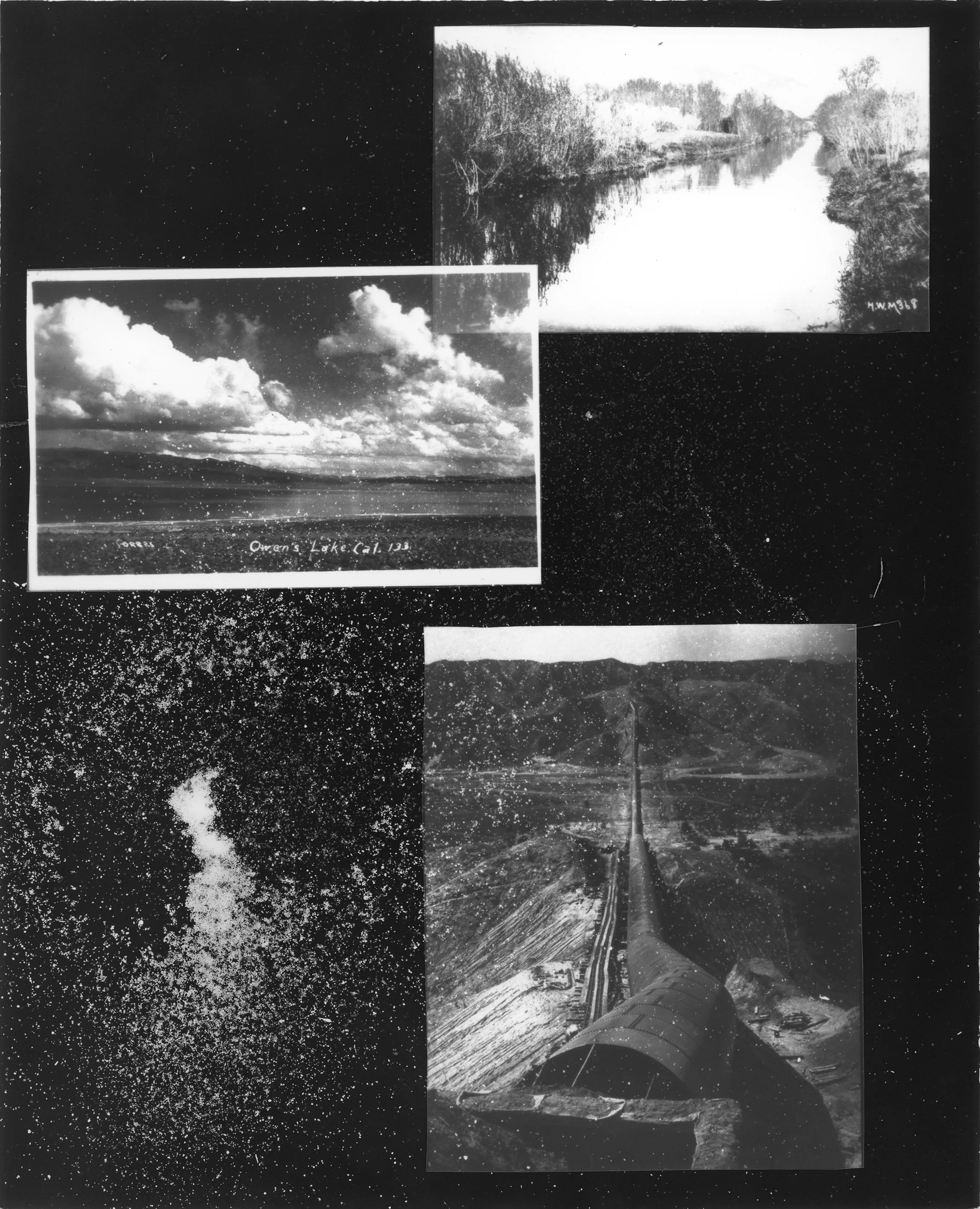   Owen’s Valley, CA, 1905-1913,  2025 Silver gelatin contact print with dust collected outside of Owen’s Valley, CA 14×18in. 