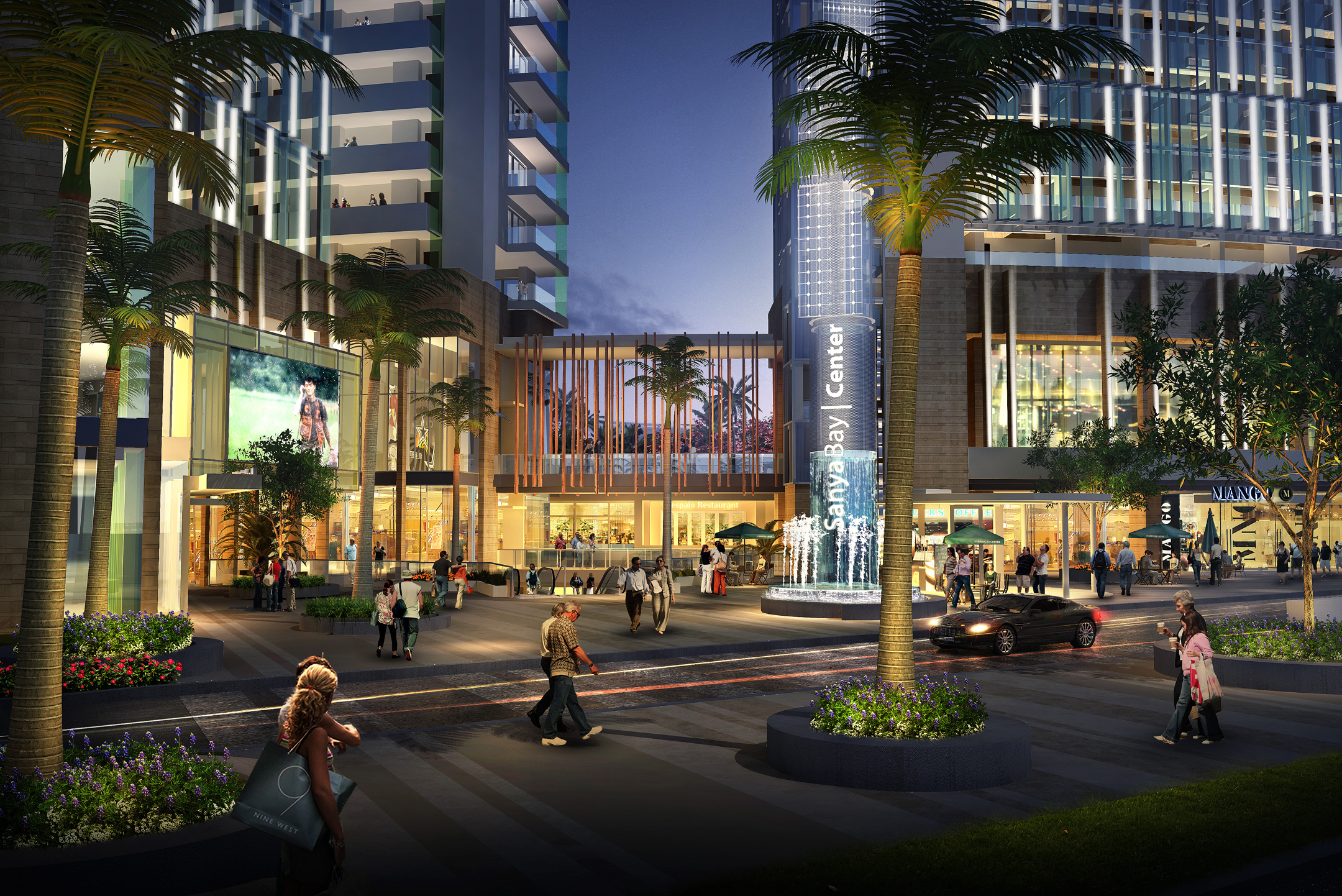 Street Retail Plaza Night View