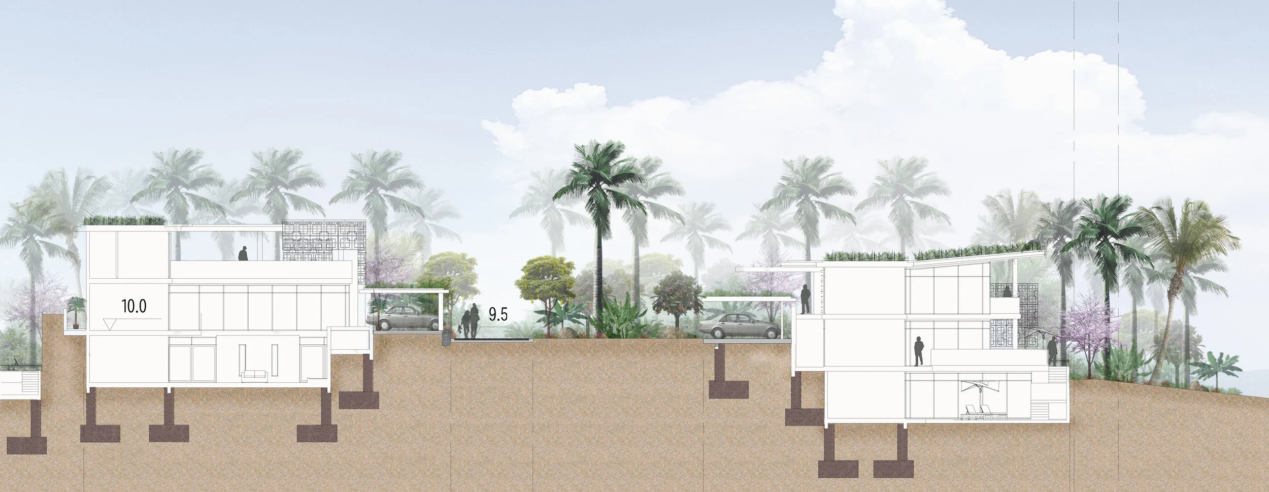 Beach and Dune Villa Site Section