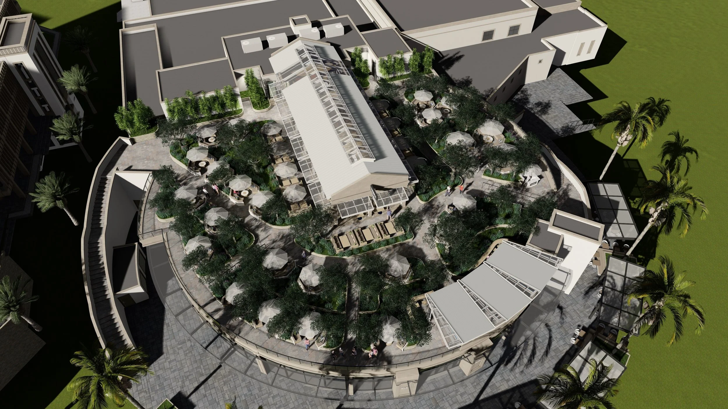 Rooftop Restaurant and Bar Aerial View