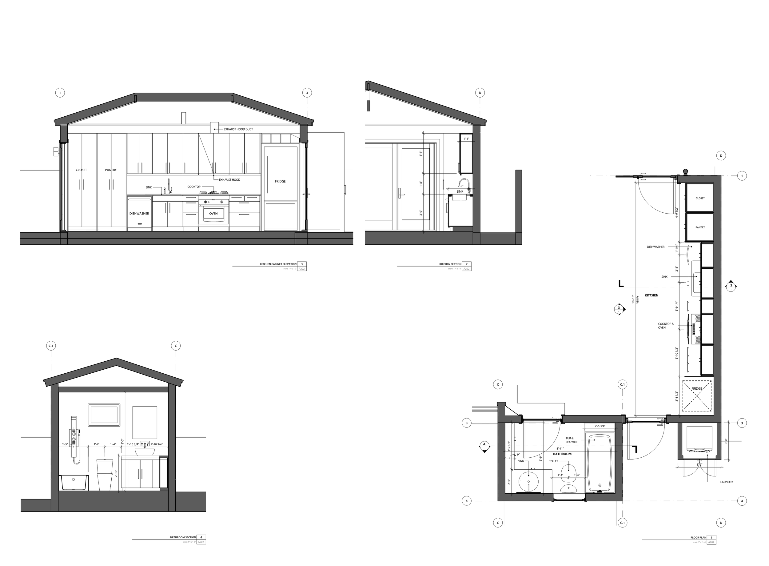 ADU Enlarged Plan & Interior Elevations