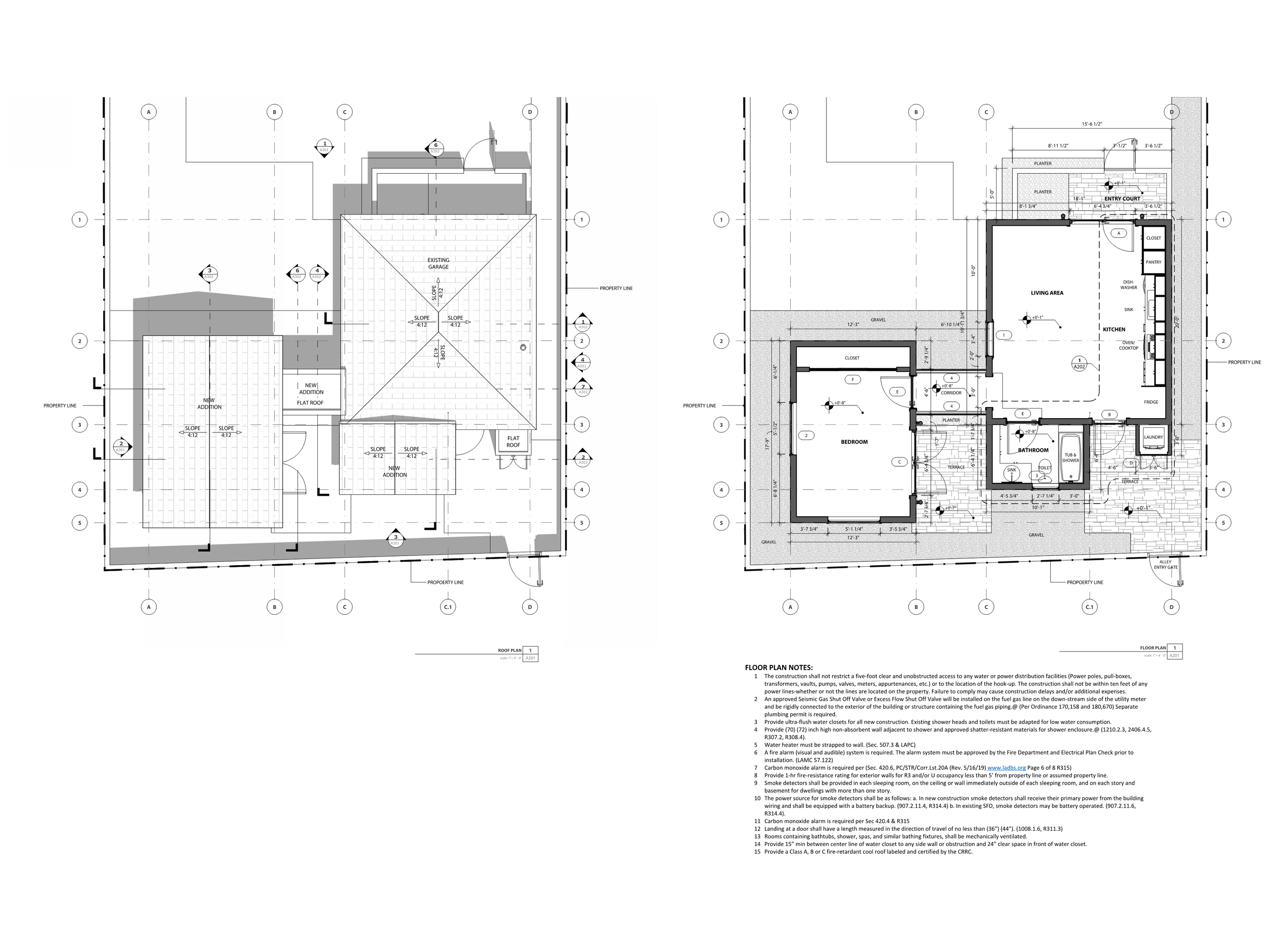 ADU Floor & Roof Plan