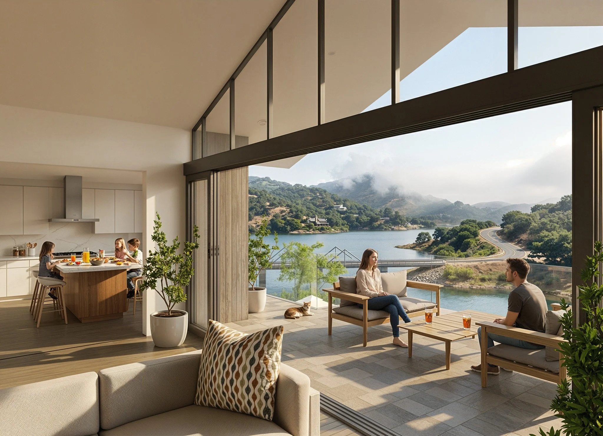 View Toward Lake Malibu from the Living Room