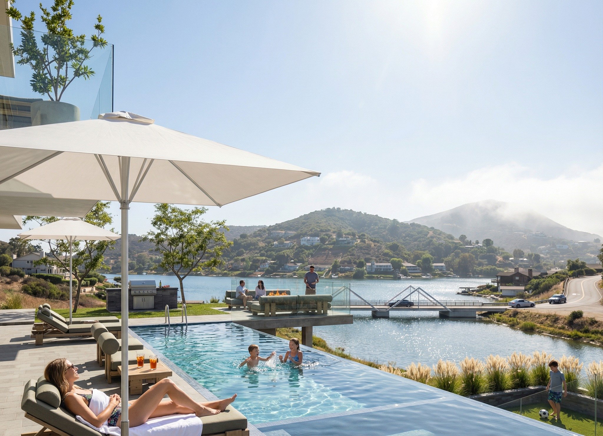 Infinity Pool View Towards Lake Malibu