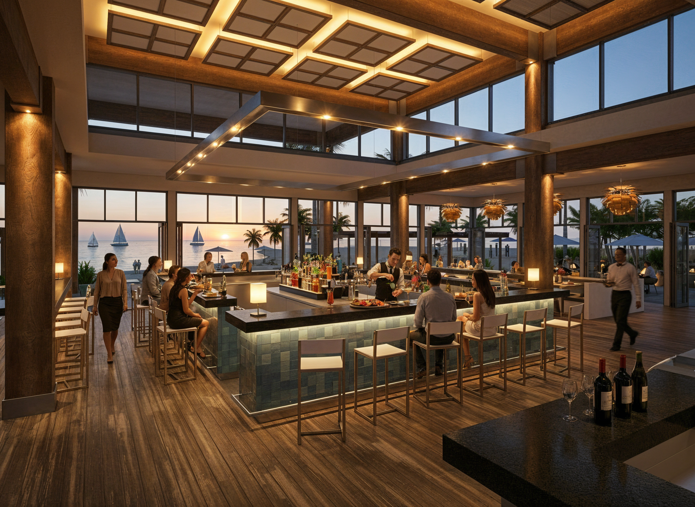 Beach Restaurant Sea View Bar