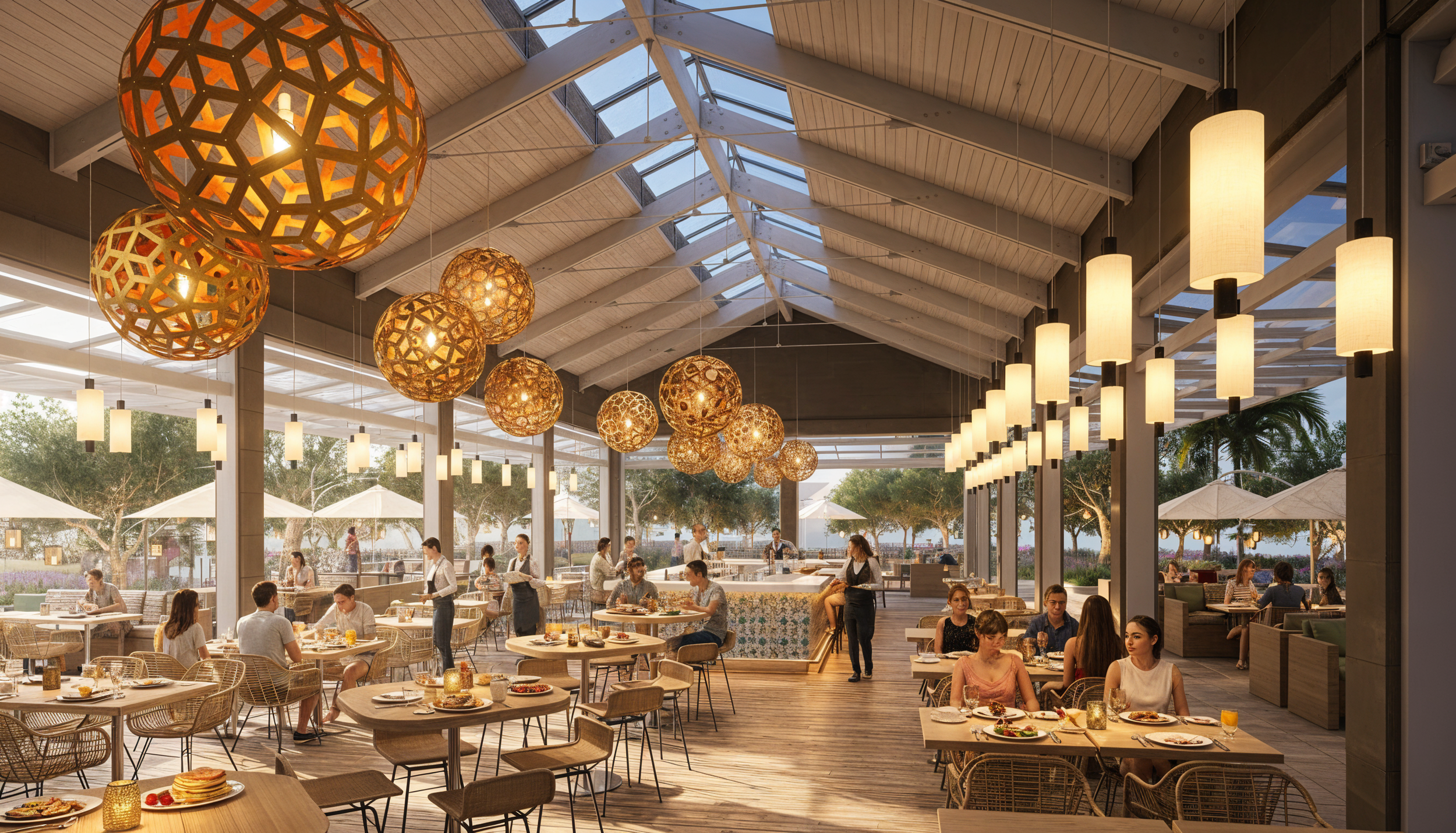 Dining Hall View Towards the Sea - Morning