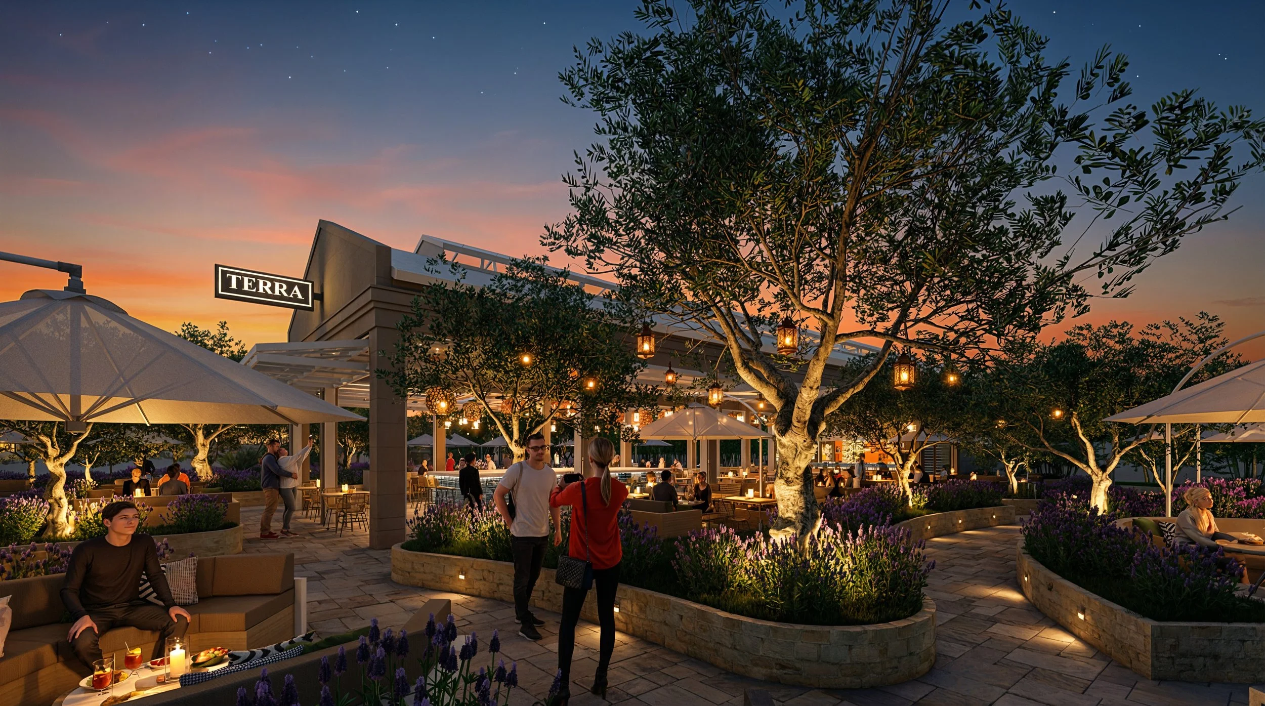 View Towards Restaurant Entry