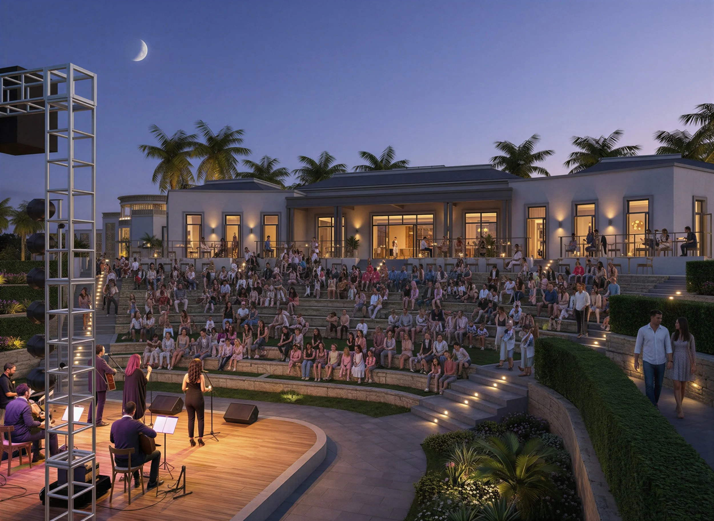 Amphitheater view looking towards the restaurant, Cucina