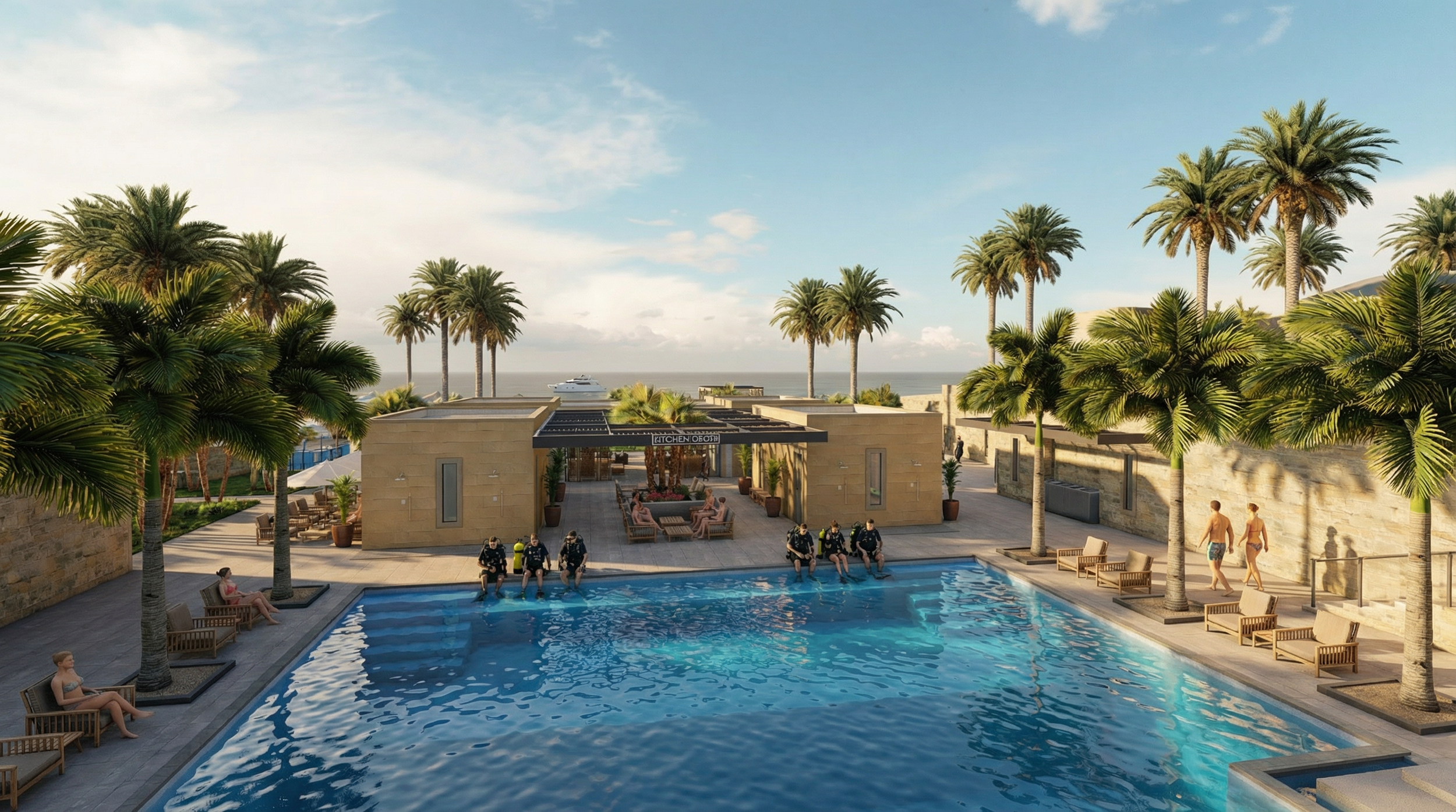 View of the Dive Center and Red Sea