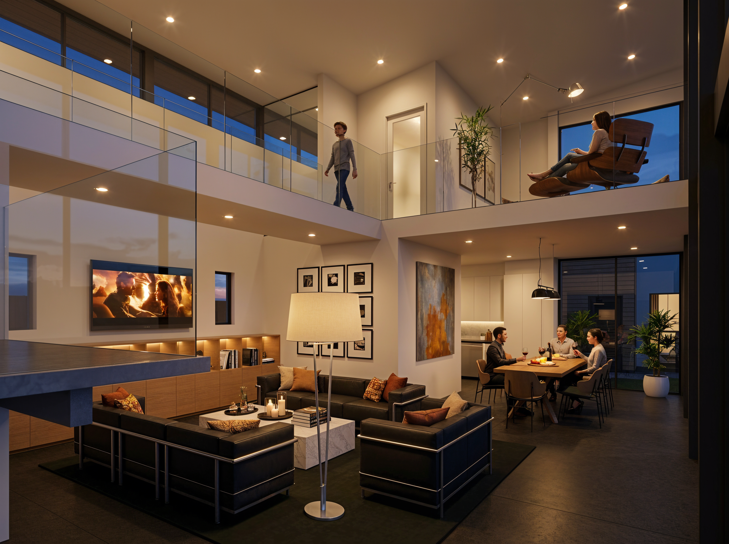 Living Room & Loft View