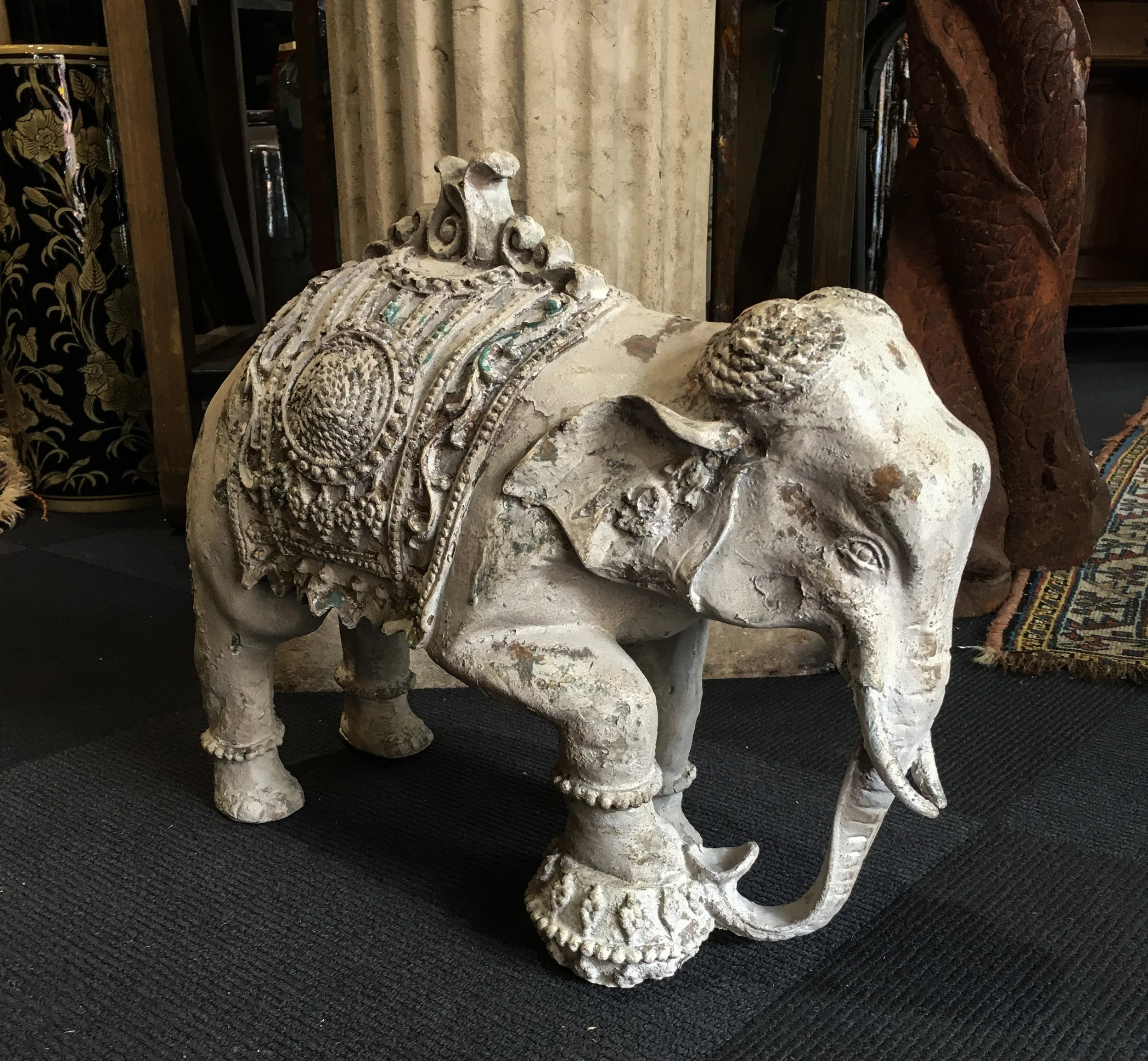 distressed stone effect elephant figure.jpg
