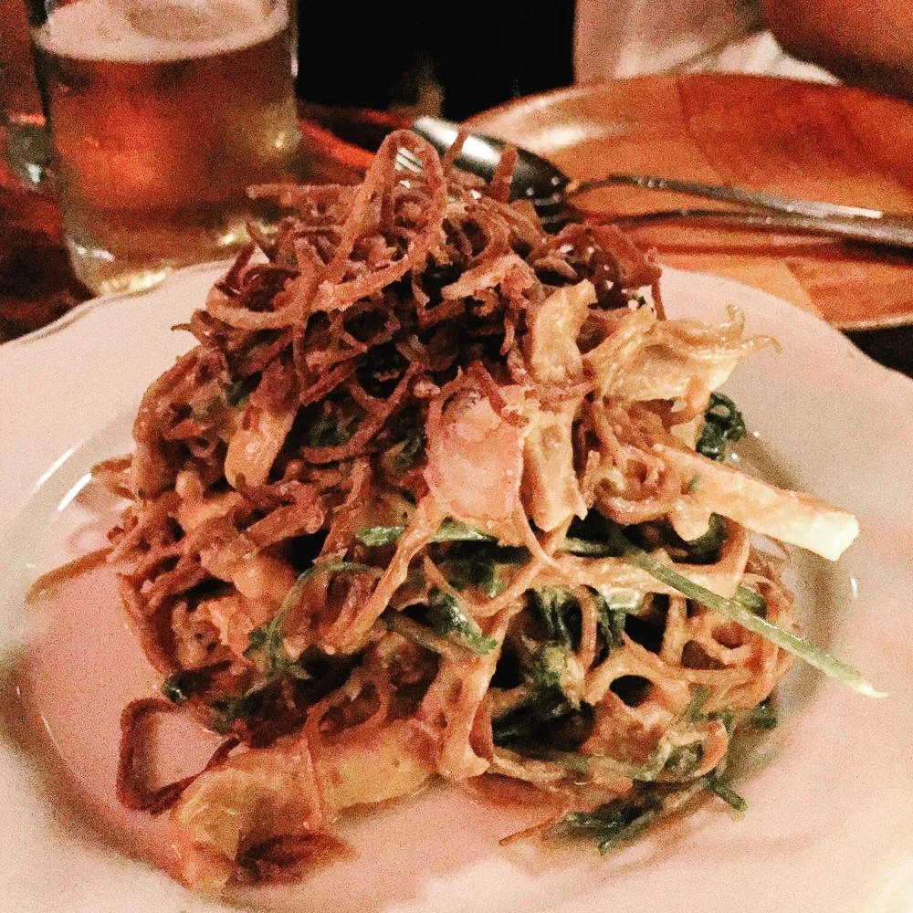 Banana Blossom Salad at Uncle Boons - does not taste like bananas but might make you go bananas. It's HOT!