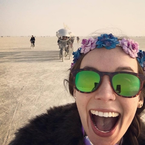 Invite a little of the wild in... The Cosmic Space Worm at Burning Man. Photo: Alice Rowell