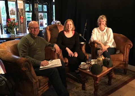 With Andrew Wille and guest writer Antonia Hodgson (centre)