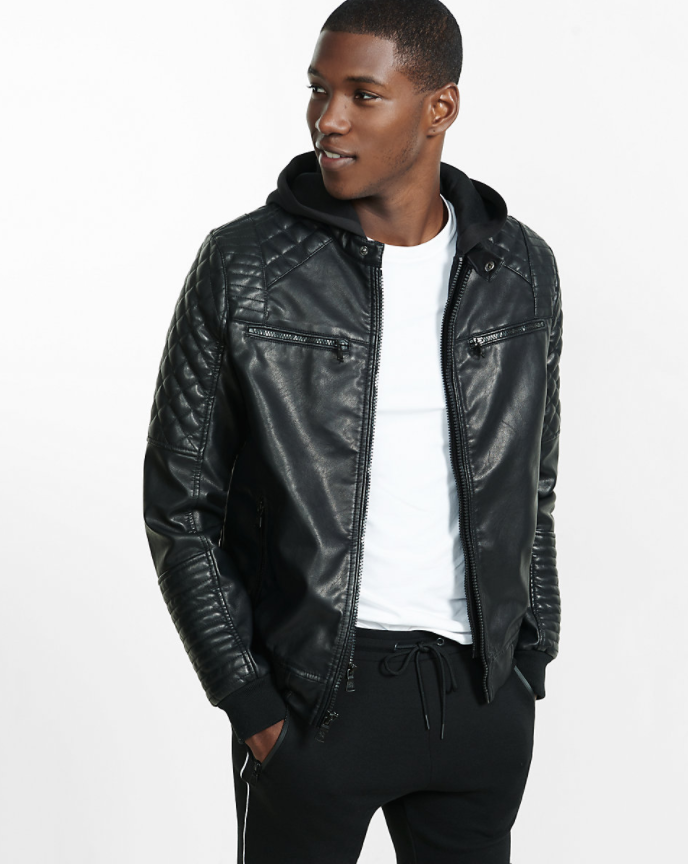 (Minus The) Leather Moto Hooded 2-IN-1 Jacket