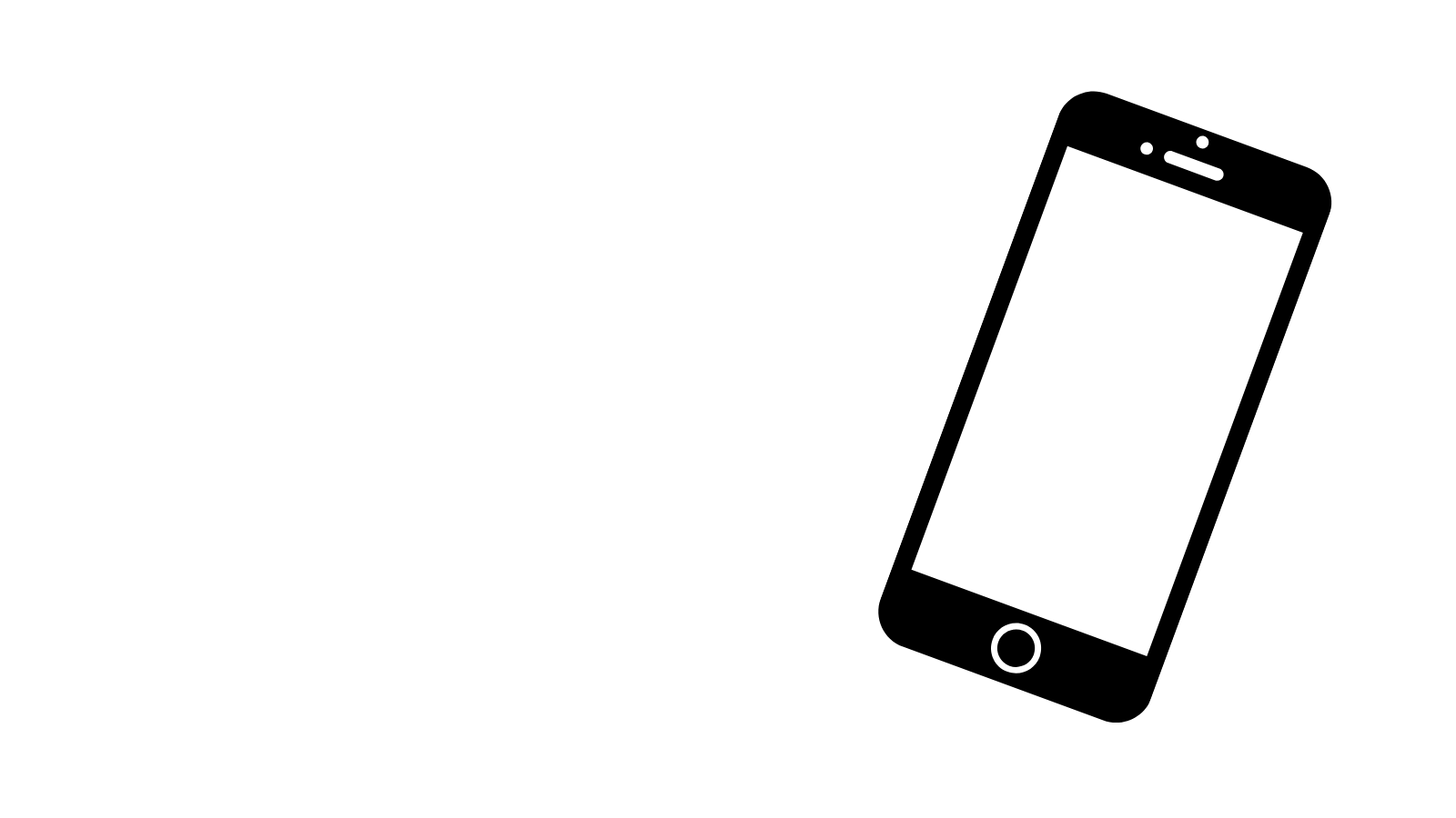The black outline of a mobile phone
