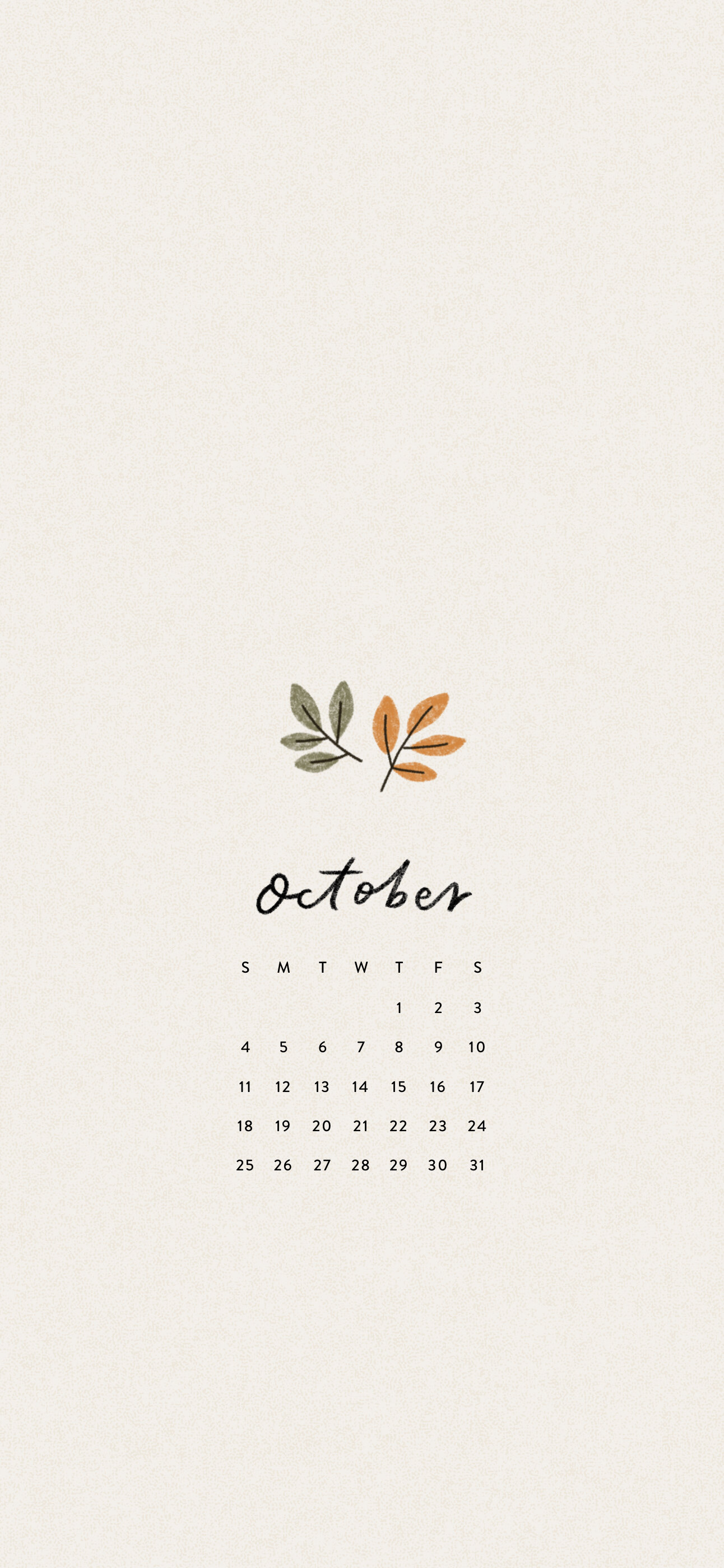 October Calendar Phone Wallpapers! — Love, Minna