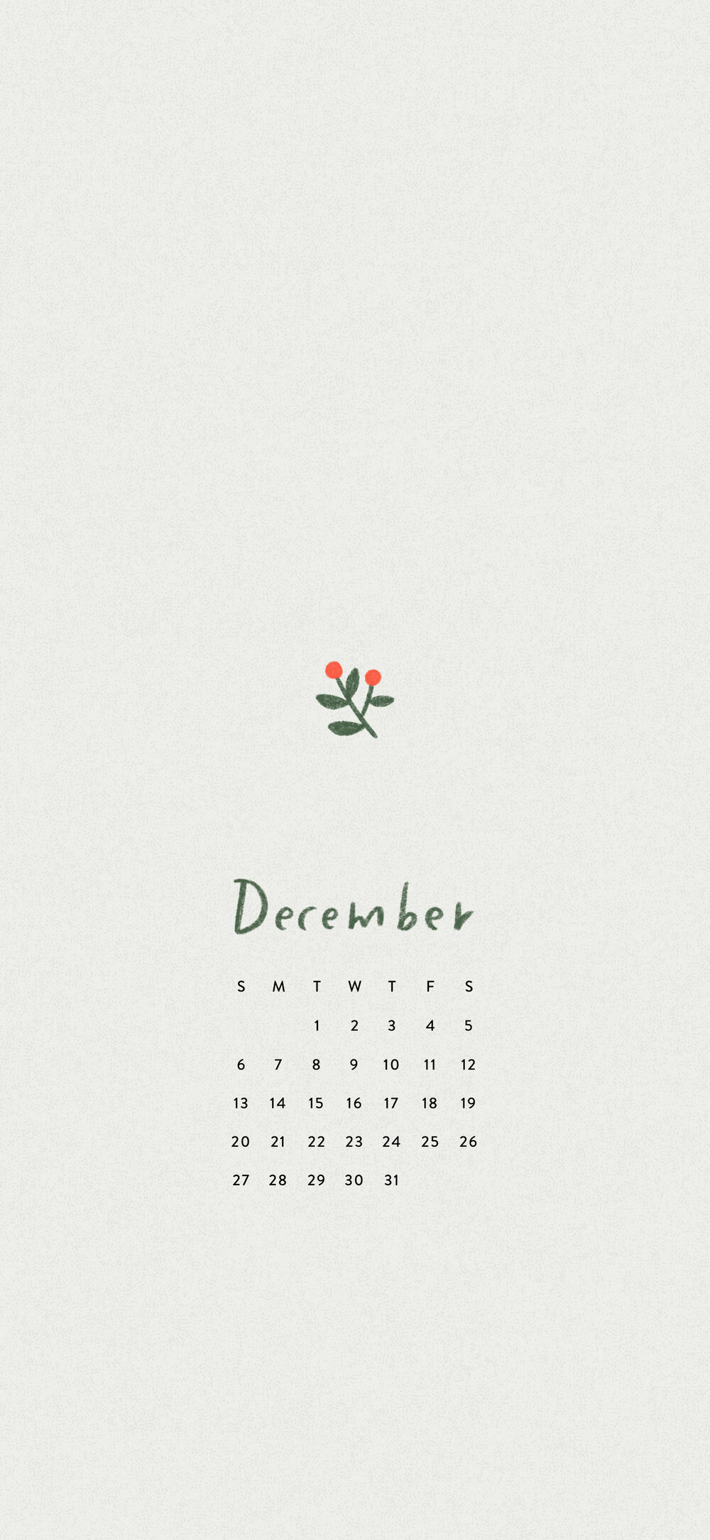 December Calendar Phone & Desktop Wallpapers — Love, Minna