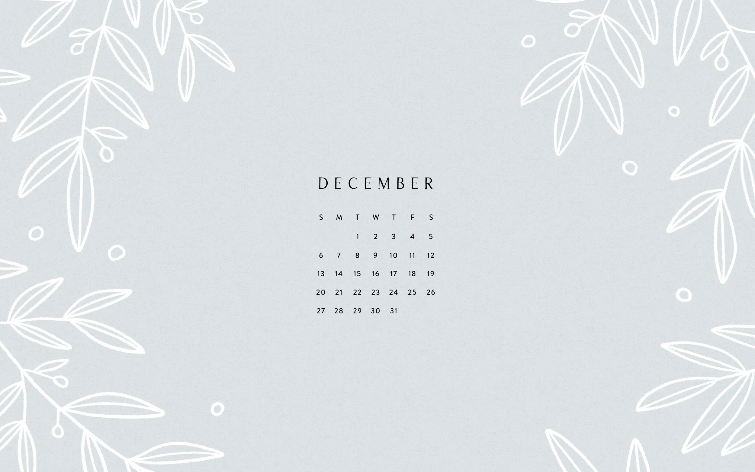 december calendar phone desktop