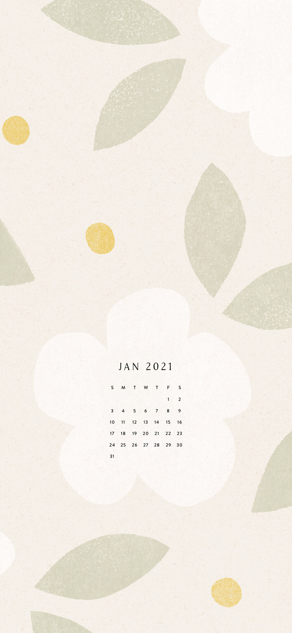 January Calendar Phone Wallpapers — Love, Minna