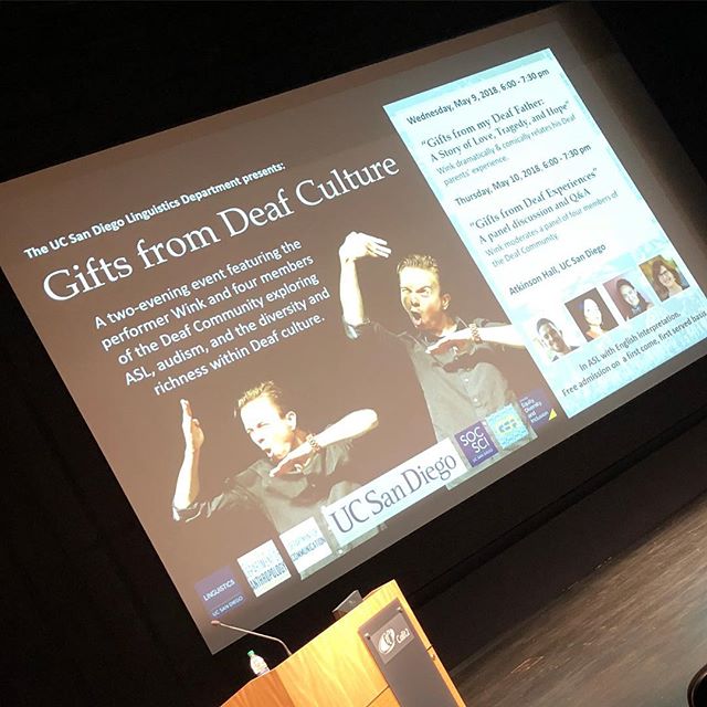 So excited to be back in San Diego! Show tonight and panel tomorrow night :) https://sites.google.com/ucsd.edu/gifts-from-the-deaf-culture/home