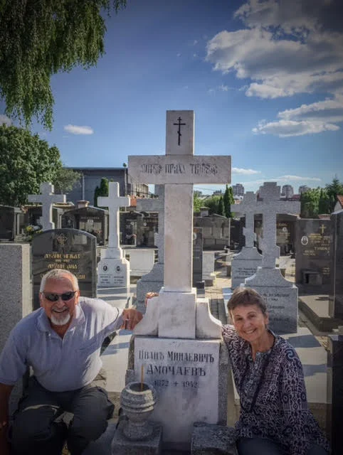 My Russian grandfather's grave, in Belgrade, restored by Vladimir Putin as part of a new push to reclaim the Russian Orthodox Church globally.