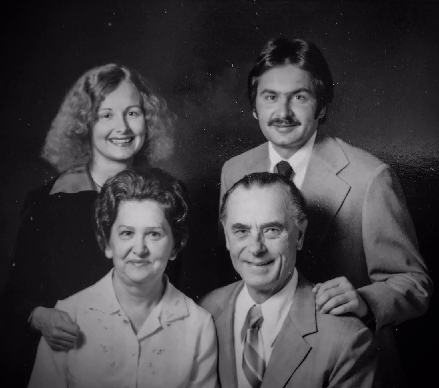 With my brother and our parents