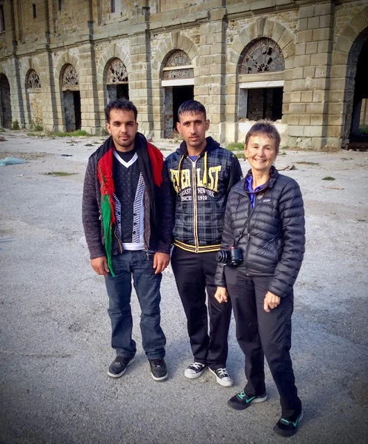 With Afghan refugees in 2014, in an abandoned dockyard at the port of Trieste