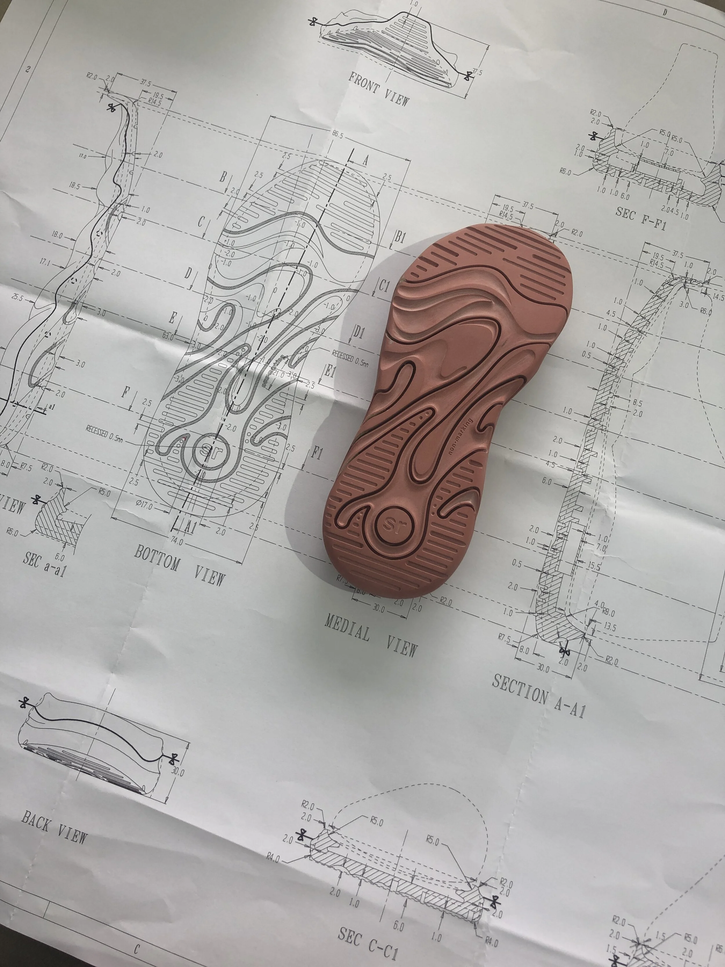 Checking blueprints and wood mold