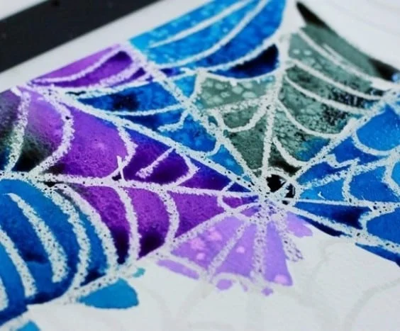 Wax resist spider web - Charlotte’s Web