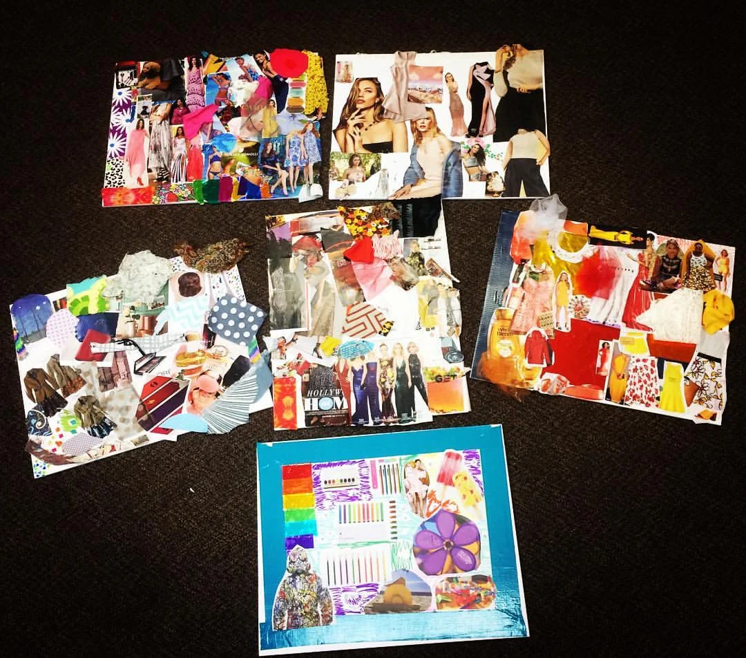 Fashion mood boards.