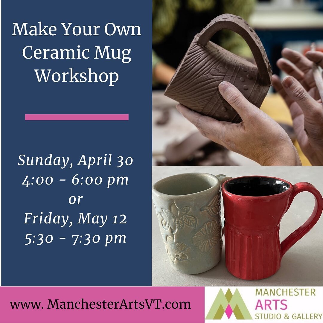 Come on out and play with some clay. 2 different sessions scheduled #handbuildingclay #coffeemug #artworkshop #becreative #manchestervt #shiresyp #southernvtevents #manchesterartsvt