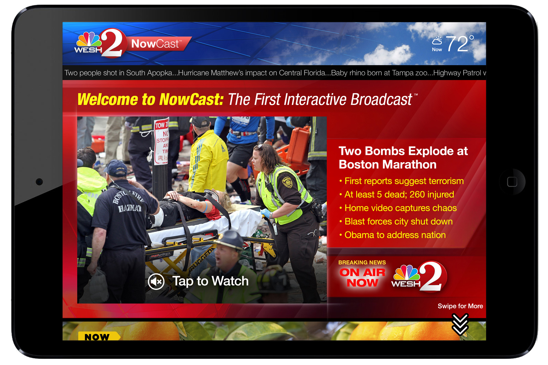 Breaking News State preempts any stream with LIVE emergency broadcast.