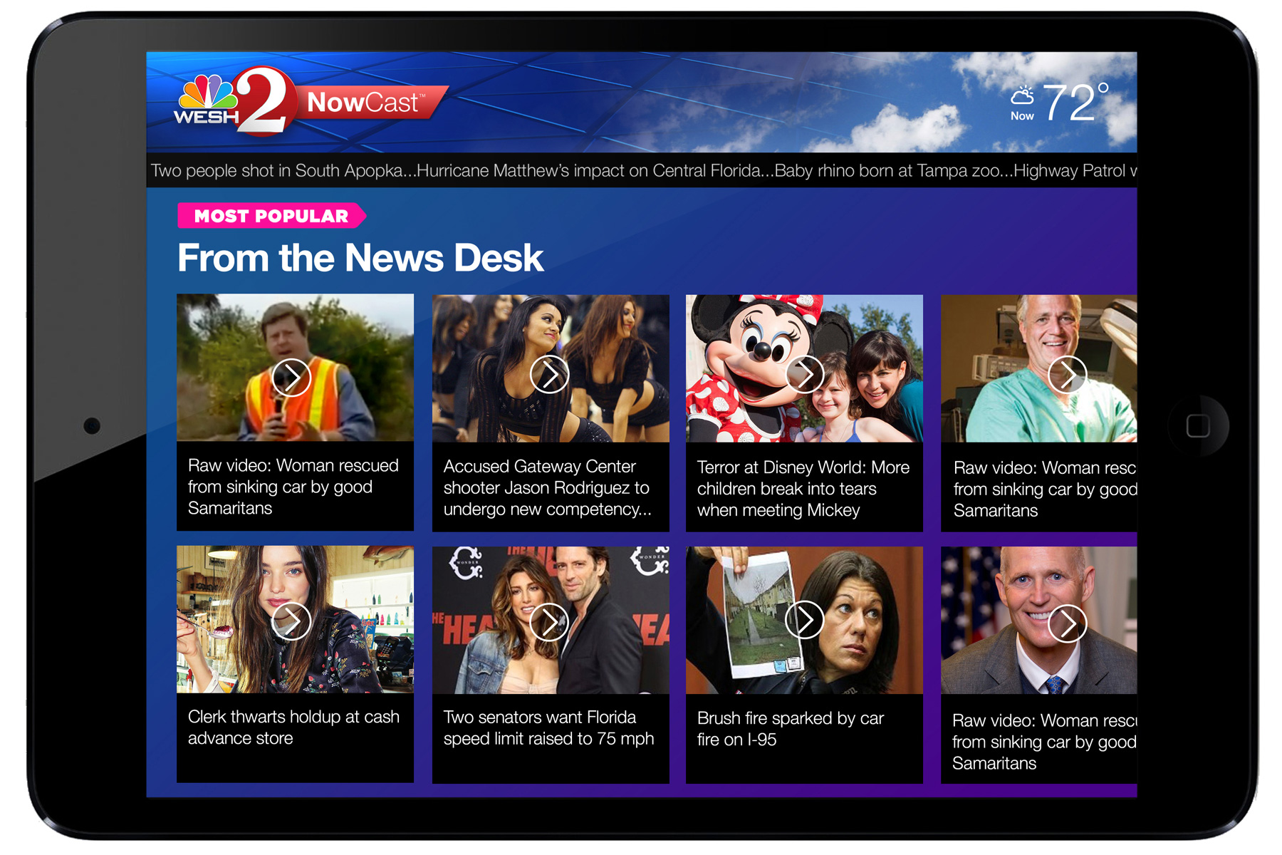 News Desk module allows user to stream any story from past week on demand.