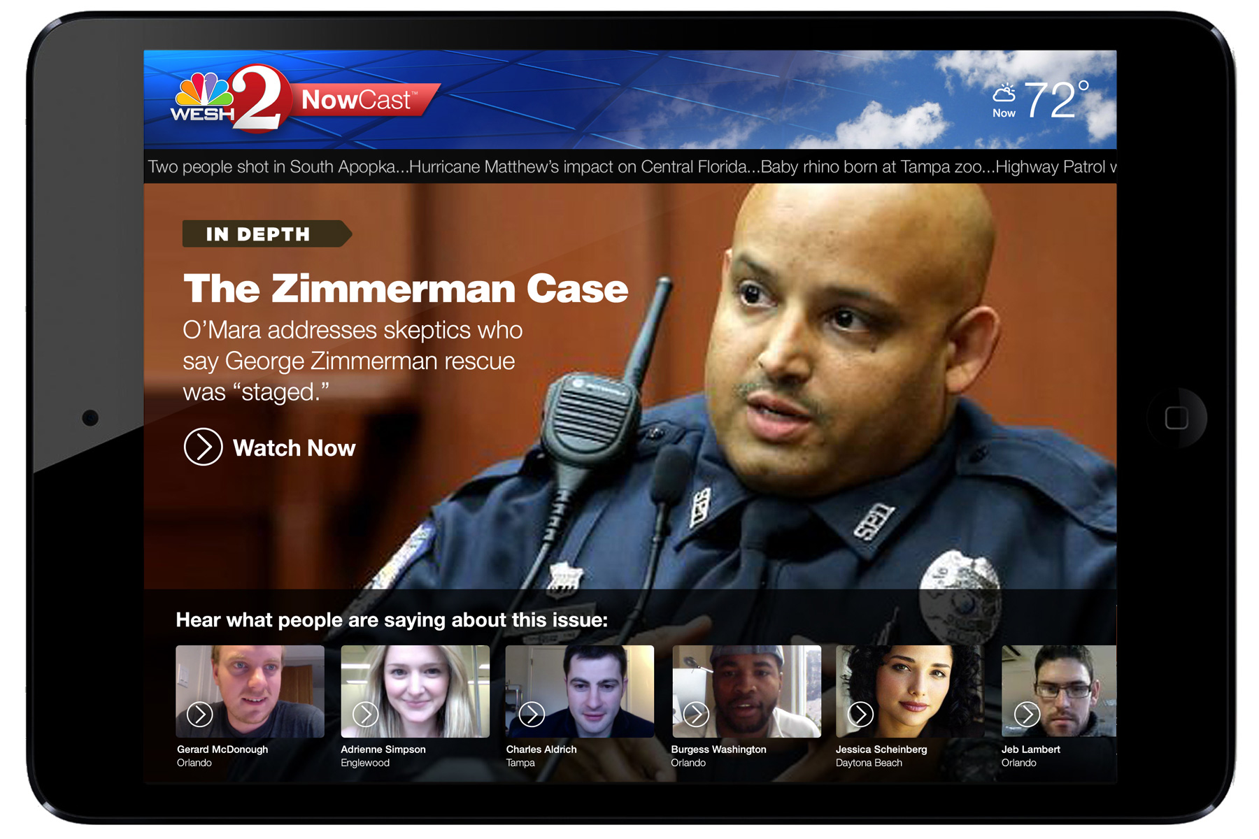 In Depth module presents long form investigative stories with curated video comments from users.